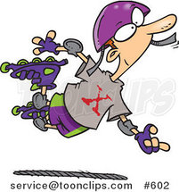 Cartoon Extreme Roller Blader Boy by Toonaday