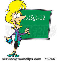 Cartoon Female Math Teacher During Class by Toonaday