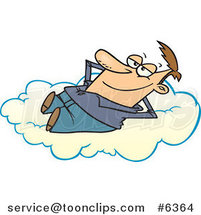 Cartoon Guy Daydreaming on a Cloud by Toonaday