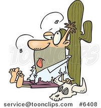 Cartoon Guy Stranded in the Desert by Toonaday