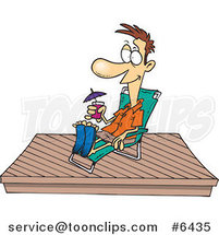 Cartoon Guy Relaxing on a New Deck by Toonaday