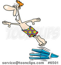 Cartoon Guy Diving by Toonaday