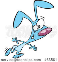 Cartoon Dancing Blue Bunny Rabbit by Toonaday