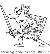 Cartoon Black and White Guy, Henry V, in Battle by Toonaday