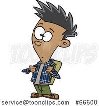 Cartoon Casual Teenage Boy Wearing a Backpack by Toonaday