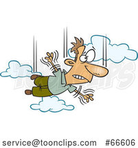 Cartoon Guy Falling and Taking a Leap of Faith by Toonaday