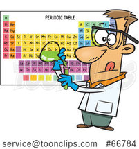 Cartoon Chemist Conducting an Experiment by Toonaday