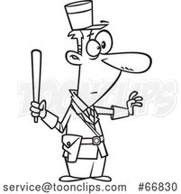 Cartoon Black and White Gendarme Officer by Toonaday