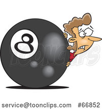 Cartoon White Lady Behind the Eightball by Toonaday