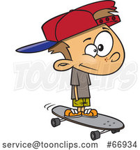 Cartoon White Boy Skateboarding by Toonaday