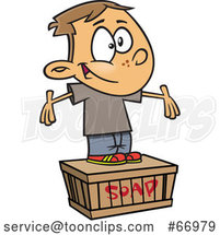 Cartoon White Boy Standing on a Soapbox by Toonaday
