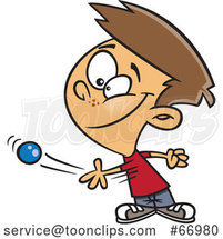 Cartoon White Boy Tossing a Ball by Toonaday