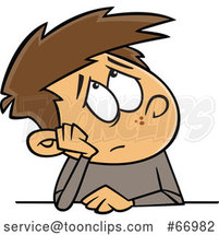 Cartoon White Boy Looking Bored by Toonaday