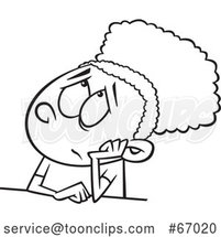 Cartoon Lineart Black Girl Looking Bored by Toonaday