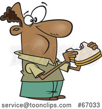 Cartoon Black Guy Eating a Sandwich by Toonaday