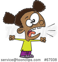 Cartoon Black Girl Yelling by Toonaday