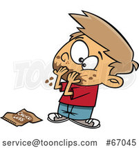 Cartoon White Boy Pigging out on Chocolate Day by Toonaday