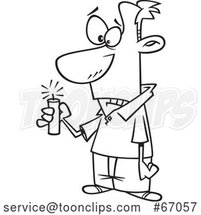 Cartoon Lineart Guy Hesitating While Holding Dynamite by Toonaday