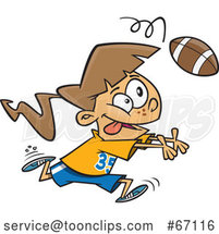 Cartoon White Girl Catching a Football by Toonaday