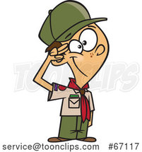 Cartoon White Scout Boy Saluting by Toonaday