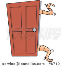 Cartoon Tentacles Opening a Closet Door by Toonaday