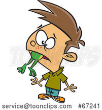 Cartoon Boy with a Frog in His Throat by Toonaday