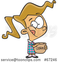 Cartoon Girl Reaching in a Cookie Jar by Toonaday