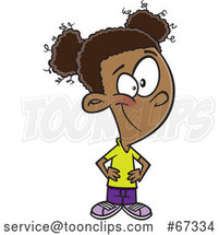Cartoon Brave Black Girl with Hands on Her Hips by Toonaday