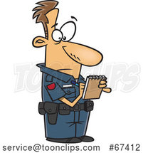 Cartoon White Guy Writing a Ticket by Toonaday