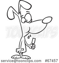 Cartoon Outline Dog Eating a Popsicle by Toonaday