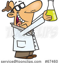 Cartoon White Scientist Discovering a Breakthrough by Toonaday