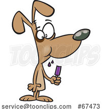 Cartoon Dog Eating a Popsicle by Toonaday