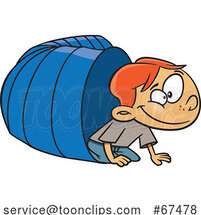 Cartoon White Boy Crawling from a Tunnel by Toonaday