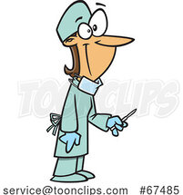 Cartoon White Female Surgeon by Toonaday