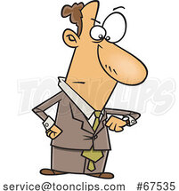 Cartoon Businessman Looking Angry and Checking His Watch by Toonaday