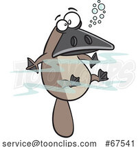 Cartoon Floating Platypus by Toonaday