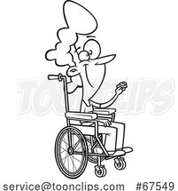 Cartoon Black and White Female Teacher in a Wheelchair by Toonaday