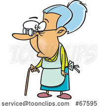 Cartoon Granny Using a Cane by Toonaday