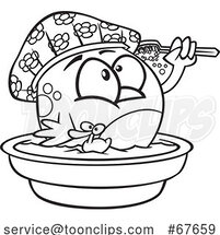 Cartoon Bird Bathing by Toonaday