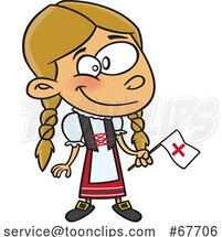 Cartoon Swiss Girl by Toonaday