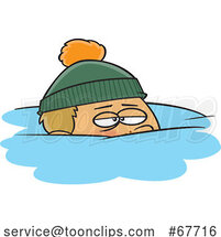 Clipart Cartoon Boy Snowed Under by Toonaday