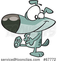 Clipart Cartoon Dog Showing an Ankle Tattoo by Toonaday