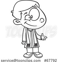 Cartoon Black and White Indian Boy by Toonaday