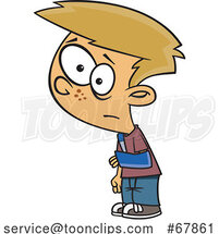 Cartoon Boy with His Arm in a Sling by Toonaday