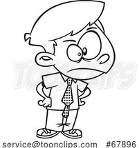 Cartoon Black and White Boy Being Bossy by Toonaday