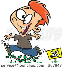 Cartoon Boy Running Through Poison Ivy by Toonaday