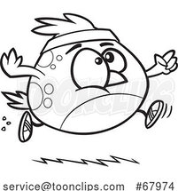 Cartoon Black and White Bird Jogging by Toonaday