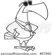 Cartoon Black and White Bouncer Bald Eagle by Toonaday