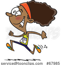 Cartoon Happy Lady Running a Mothers Day Race by Toonaday