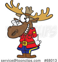 Cartoon Saluting Mountie Moose by Toonaday